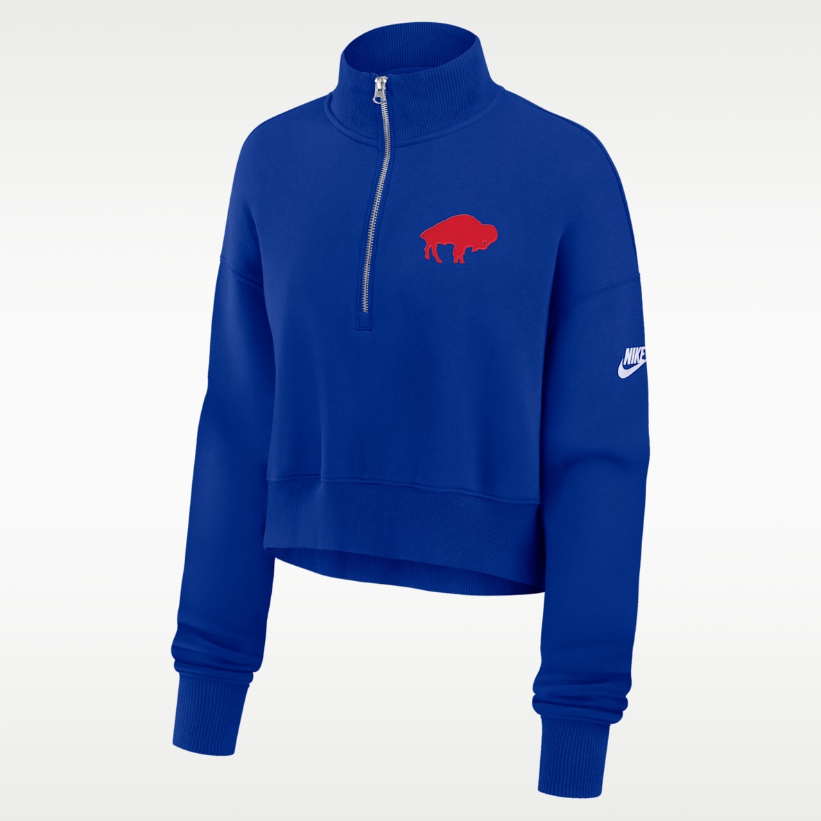 Buffalo Bills Rewind Phoenix Women's Nike NFL Cropped 1/4-Zip Crew
