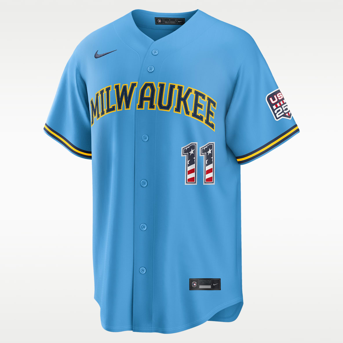 Jackson Chourio Milwaukee Brewers USA 250 Men's Nike MLB Stadium Jersey