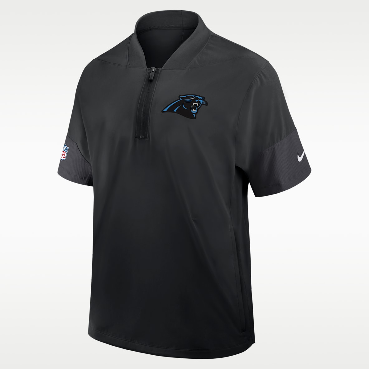 Carolina Panthers Sideline Coach Men's Nike NFL 1/2-Zip Short-Sleeve Jacket