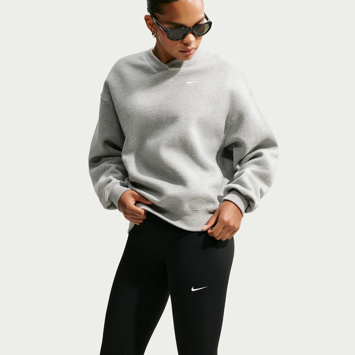 Nike Studio Fleece Medium Weight Women's Oversized V-Neck Top
