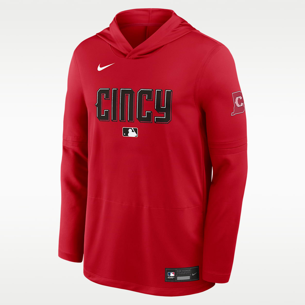Cincinnati Reds City Connect Men's Nike Dri-FIT MLB Long-Sleeve Hooded Top