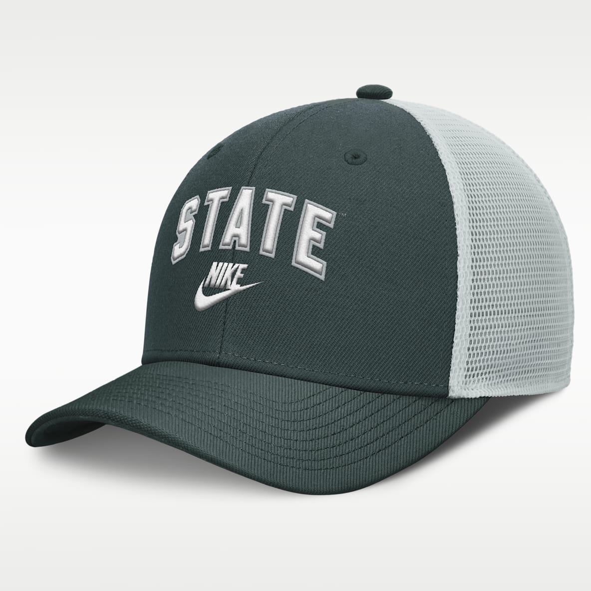 Michigan State Legacy Arch Rise Men's Nike Dri-FIT College Trucker Adjustable Hat