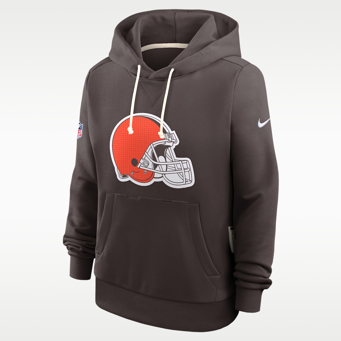 Cleveland Browns Sideline Sudadera con gorro sin cierre Nike Dri-FIT de la NFL para mujer