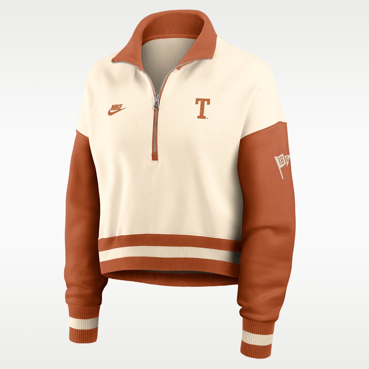 Texas Legacy Women's Nike College Cropped Oversized 1/4-Zip Crew