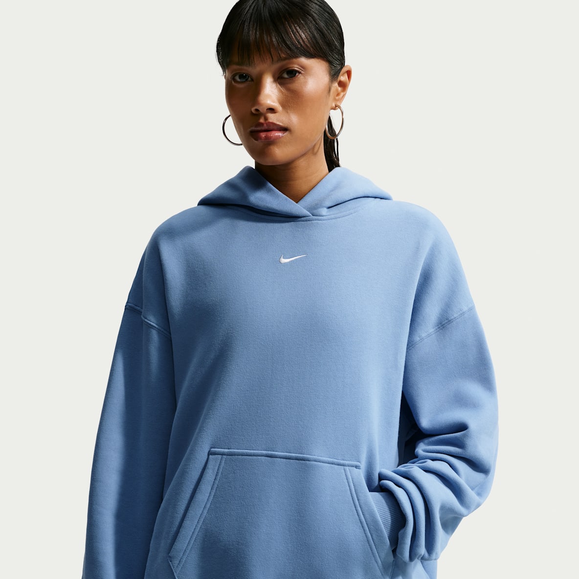Nike Studio Fleece Medium Weight oversize-huvtröja med pulloverhals för kvinnor
