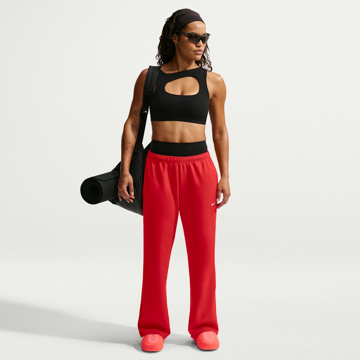 Nike Studio Fleece Sport Women's Dri-FIT Mid-Rise Open-Hem Pants