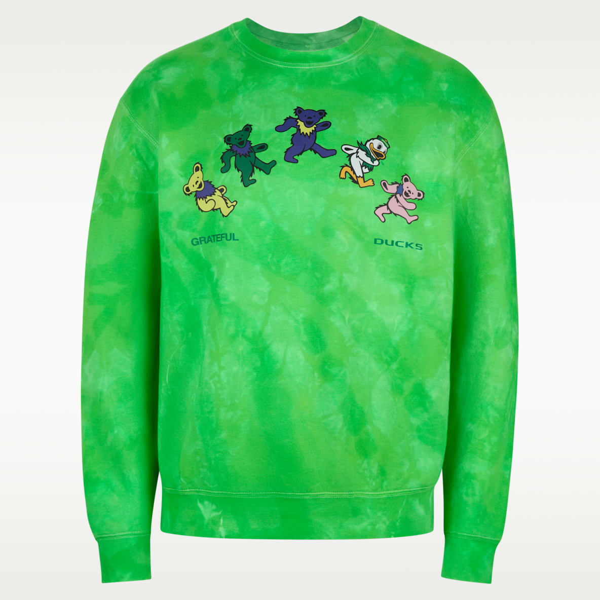 "Grateful Duck" Men's Tie-Dye Crew-Neck Sweatshirt