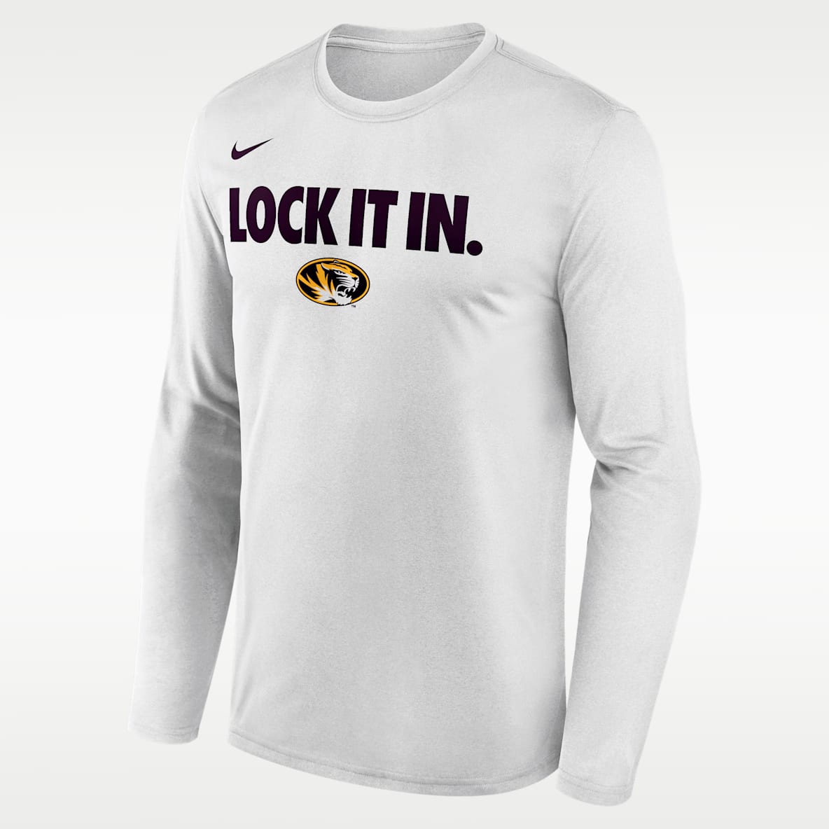 Missouri 2026 On-Court Bench Playera de manga larga universitaria Nike Dri-FIT para hombre