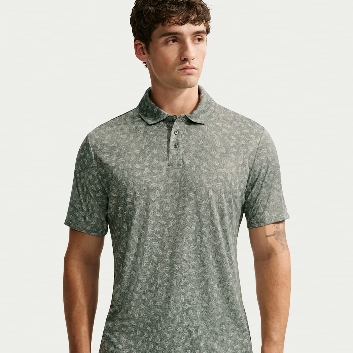 Nike Par Dri-FIT golfpoloskjorte med gress-trykk til herre