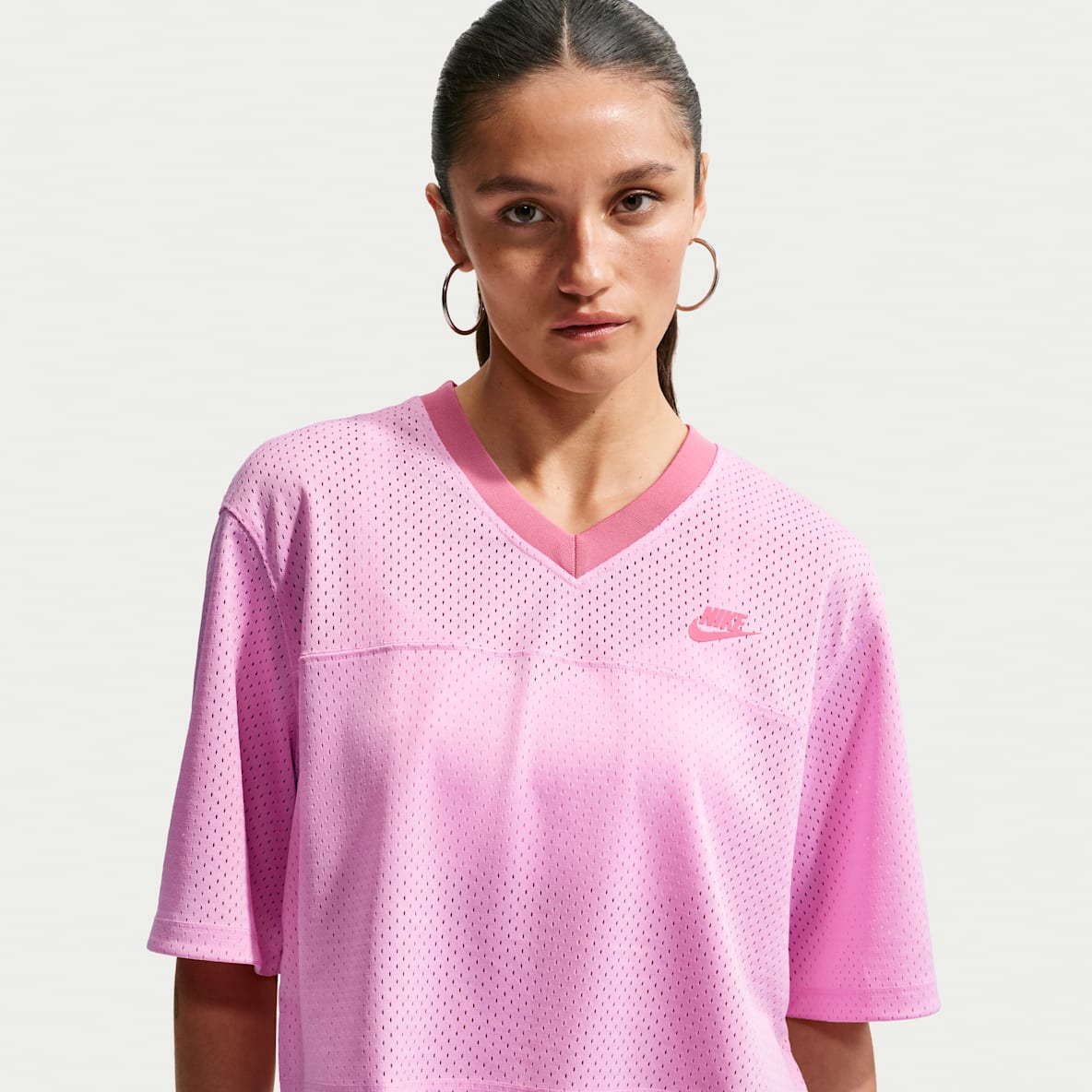 Nike Sportswear Jersey de malla cropped oversized Heritage para mujer