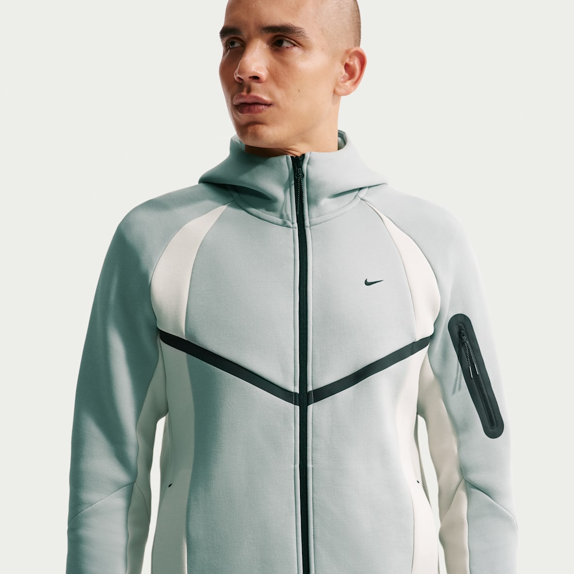 Nike Tech Chamarra Windrunner para hombre de tejido Fleece con cierre completo y bloques de color