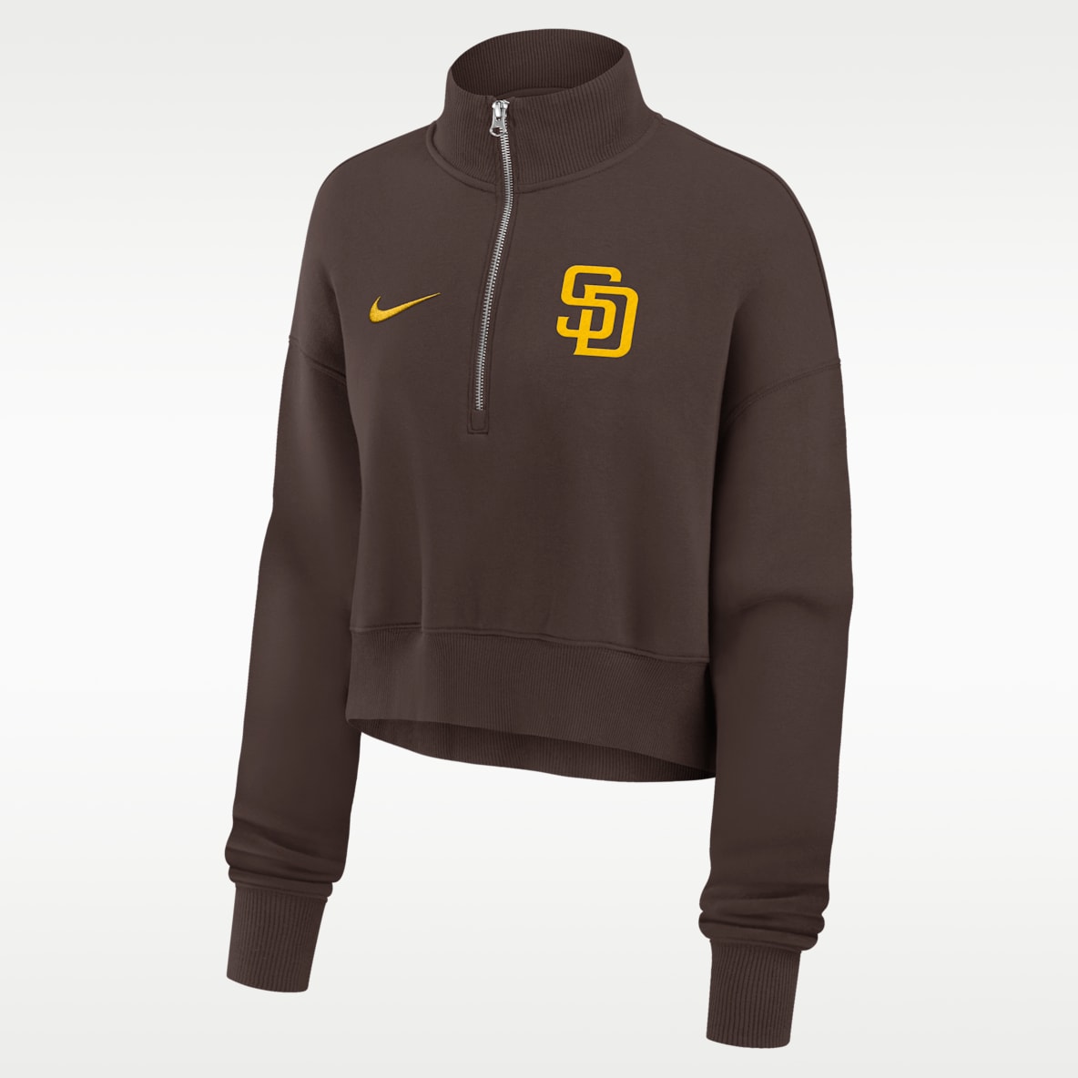San Diego Padres Phoenix Women's Nike MLB Cropped 1/4-Zip Crew