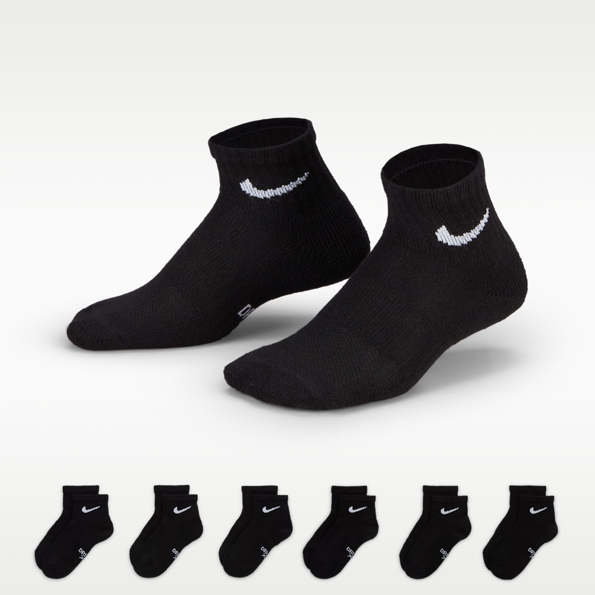 Nike Dri-FIT Performance Basics Little Kids' Ankle Socks (6 Pairs)