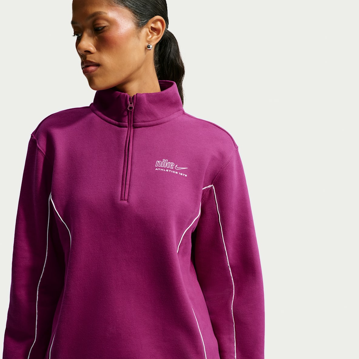 Nike Studio Fleece Medium Weight Sudadera con cierre de 1/4 para mujer