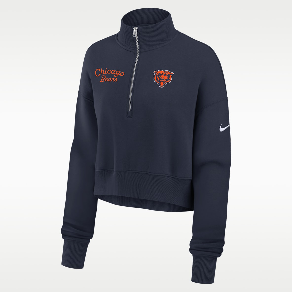 Chicago Bears Phoenix Women's Nike NFL Cropped 1/4-Zip Crew