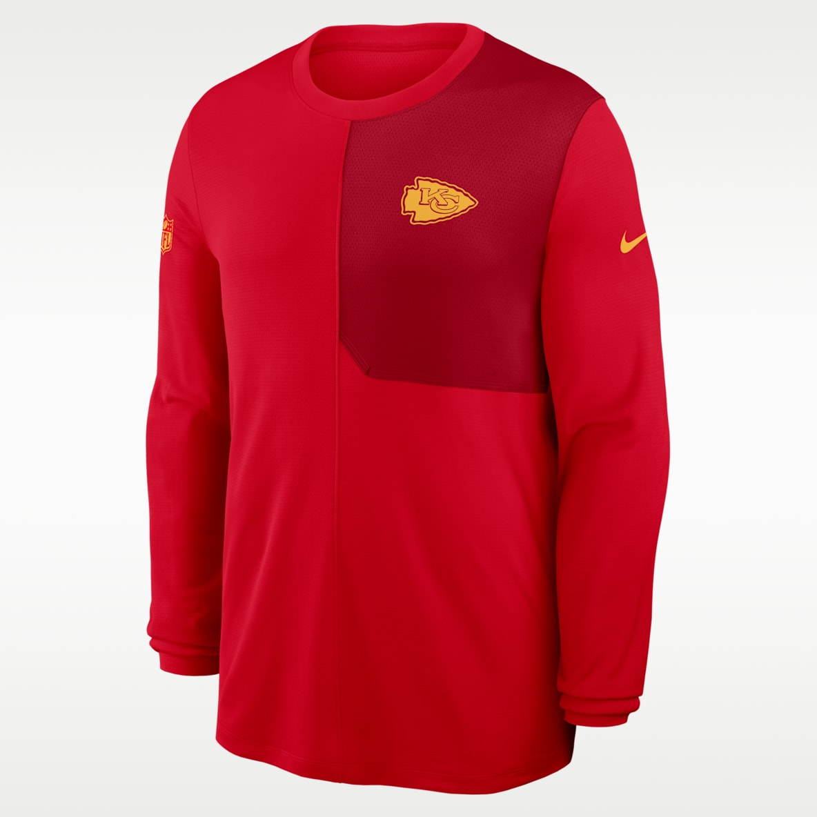 Kansas City Chiefs Sideline Coach Playera de manga larga Nike Dri-FIT de la NFL para hombre