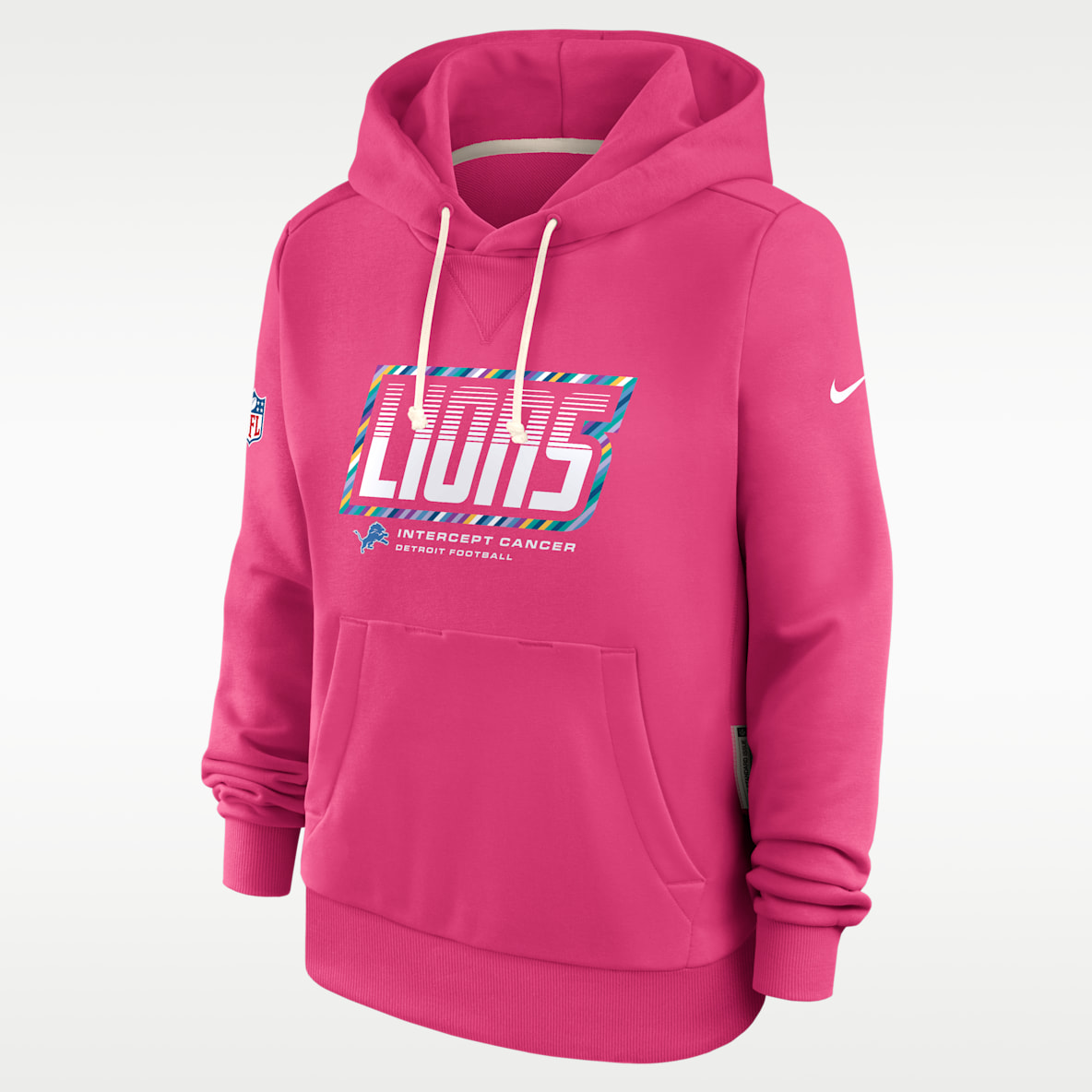 Detroit Lions Crucial Catch Standard Issue Women's Nike Dri-FIT NFL Pullover Hoodie