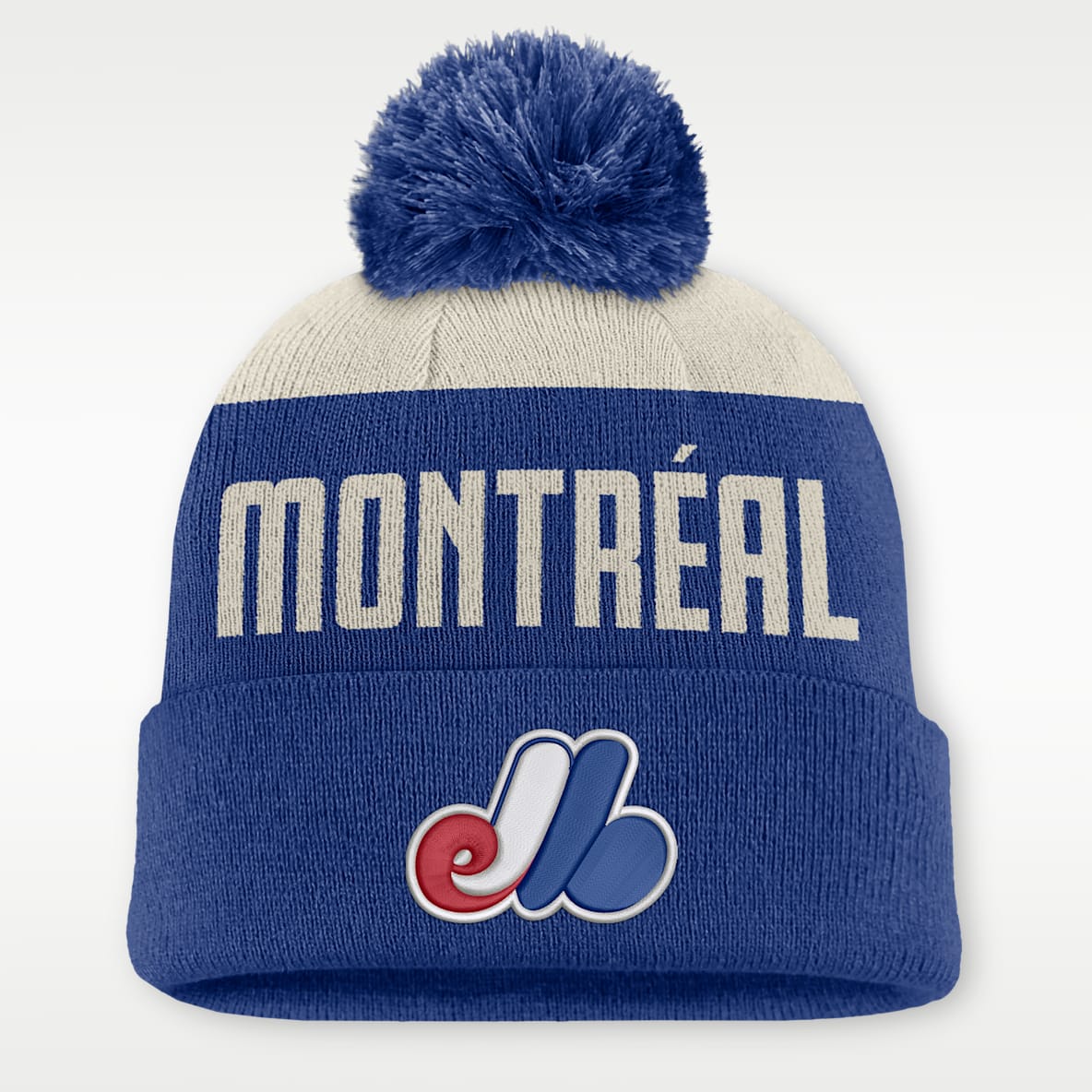 Montreal Expos Cooperstown Peak Gorro con dobladillo y pompón Nike de la MLB para hombre