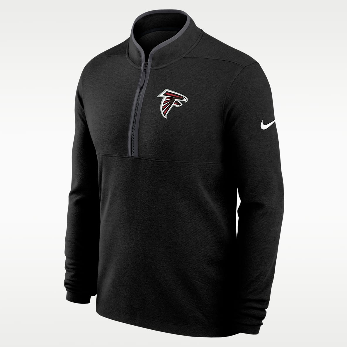 Atlanta Falcons Logo Victory Playera de manga larga Nike Dri-FIT de la NFL de medio cierre para hombre