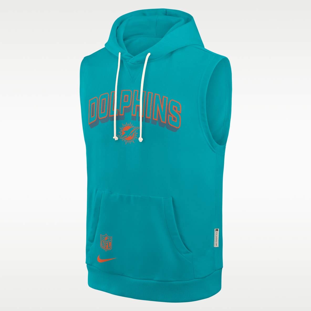 Miami Dolphins Sideline Sudadera con gorro sin cierre sin mangas Nike Dri-FIT de la NFL para hombre