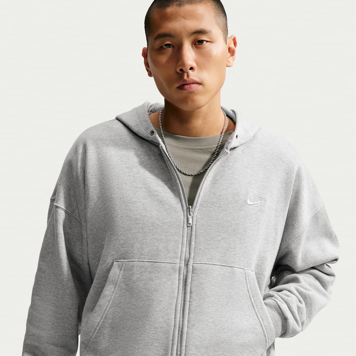 나이키 클럽 남성 오버사이즈 플리스 풀집 리버서블 후디