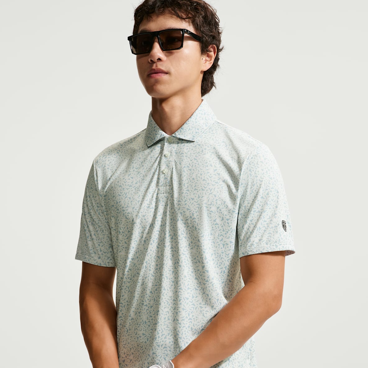 Nike Par เสื้อโปโลกอล์ฟผู้ชาย Dri-FIT Microprint Birds