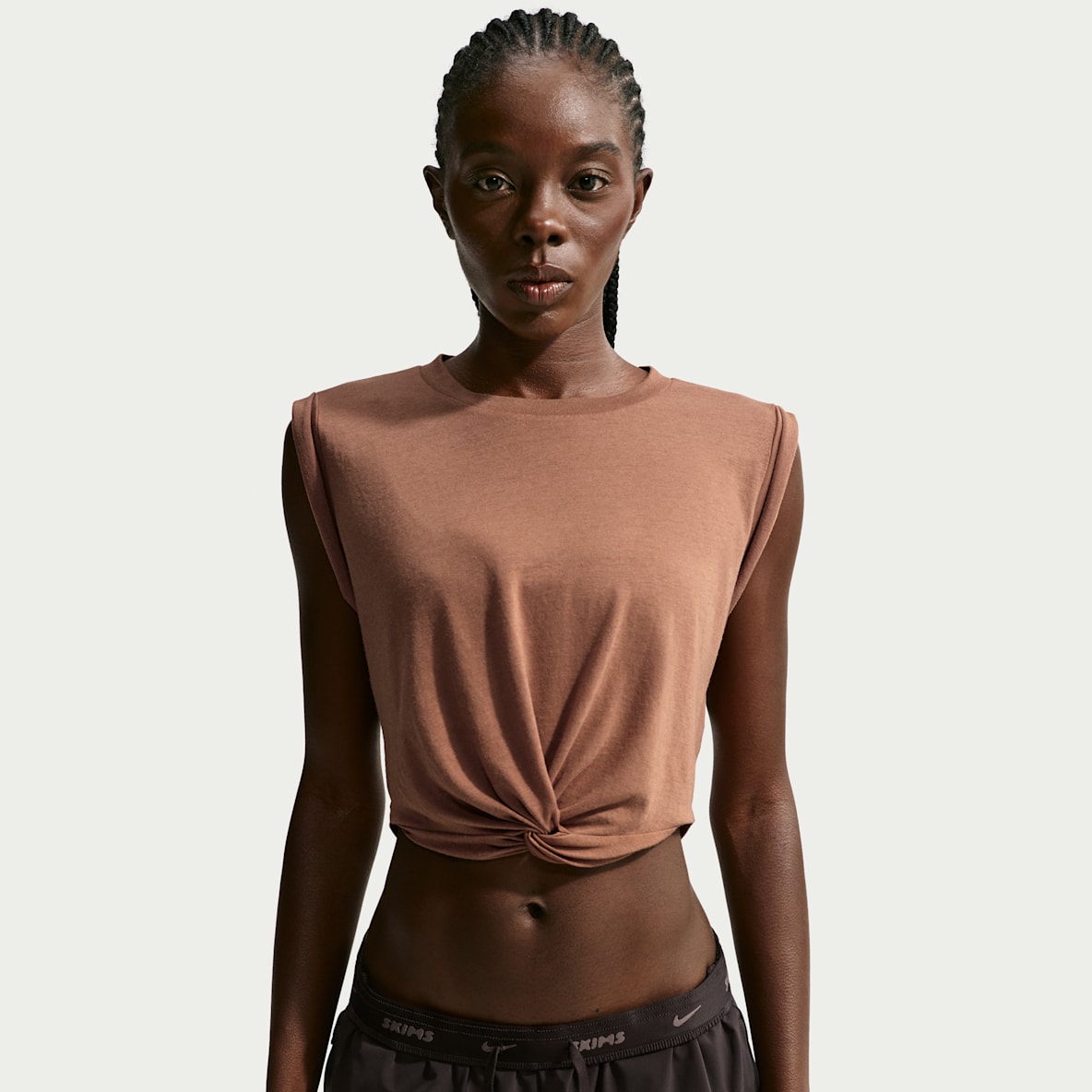 NikeSKIMS Performance Cotton Blend Débardeur court torsadé pour femme