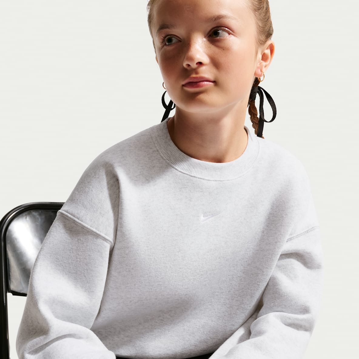 Nike Sportswear Studio Girls' Boxy Fleece Crew Neck