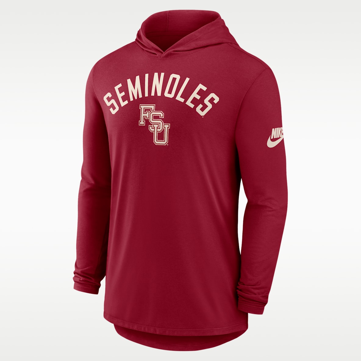 Florida State Legacy Arch Men's Nike Dri-FIT College Long-Sleeve Hooded T-Shirt