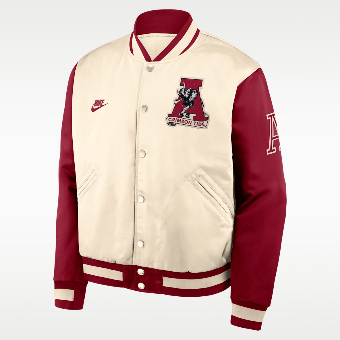 Alabama Legacy Chamarra bomber universitaria Nike de cierre a presión de largo completo para hombre