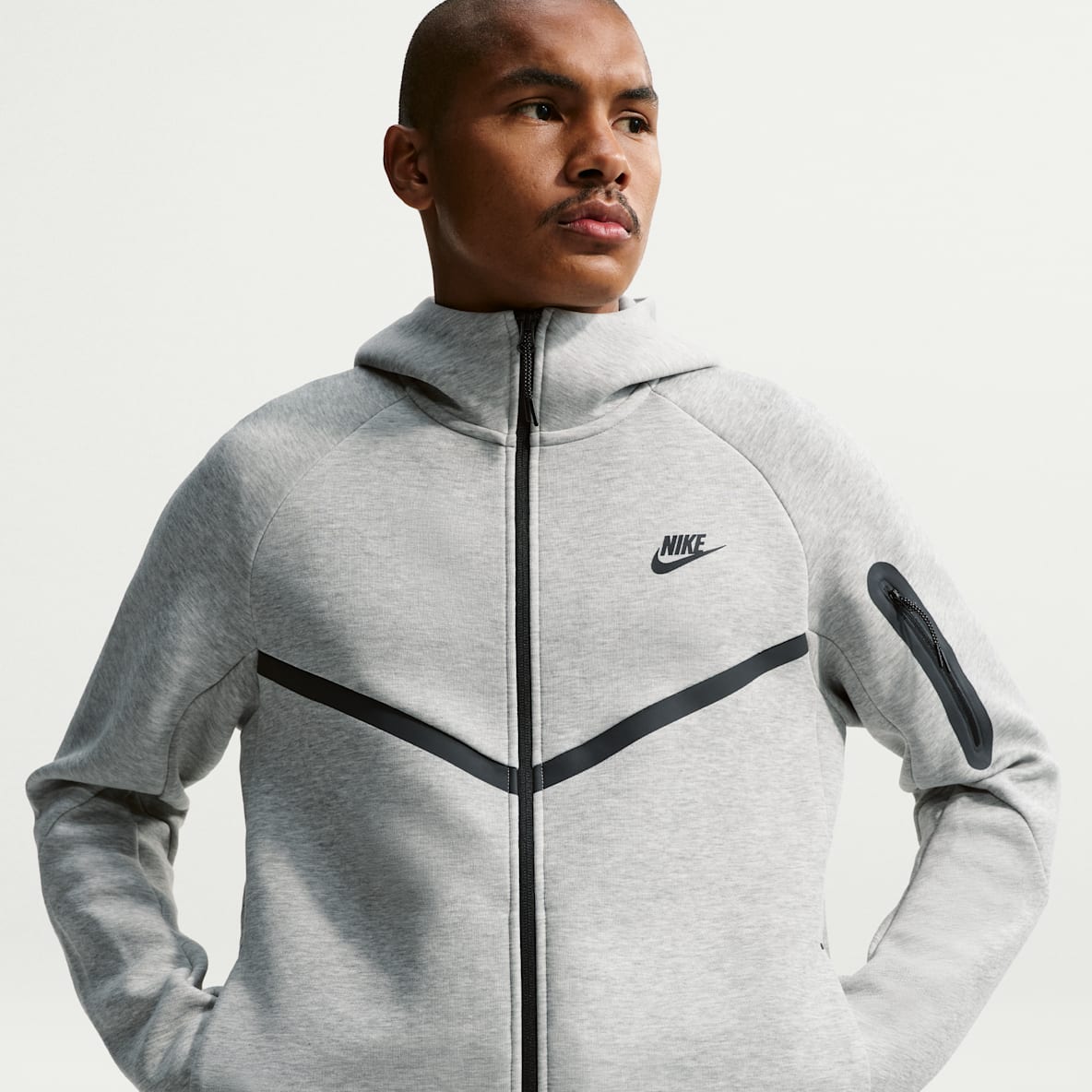 Nike Tech Casaco de lã cardada Windrunner com fecho completo para homem