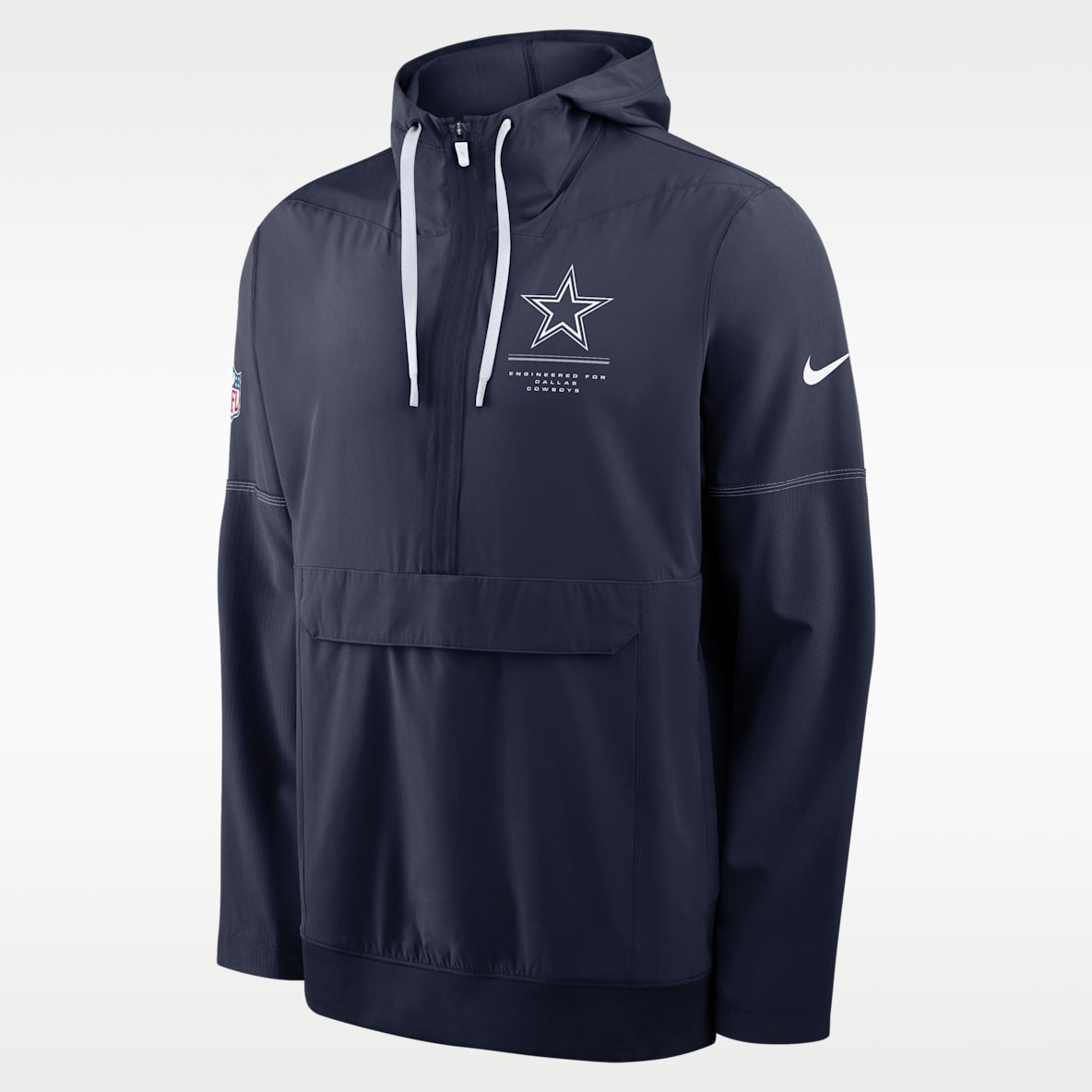 Dallas Cowboys Sideline Anorak Chamarra con gorro de medio cierre Nike de la NFL para hombre