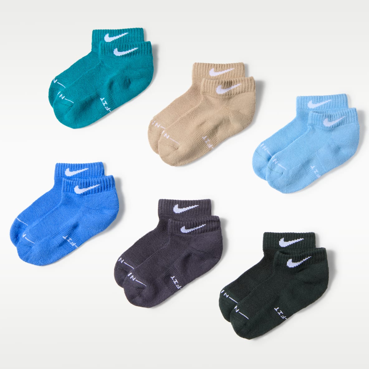 Nike Kids' Dri-FIT Elevated Everyday Ankle Socks (6 Pairs)