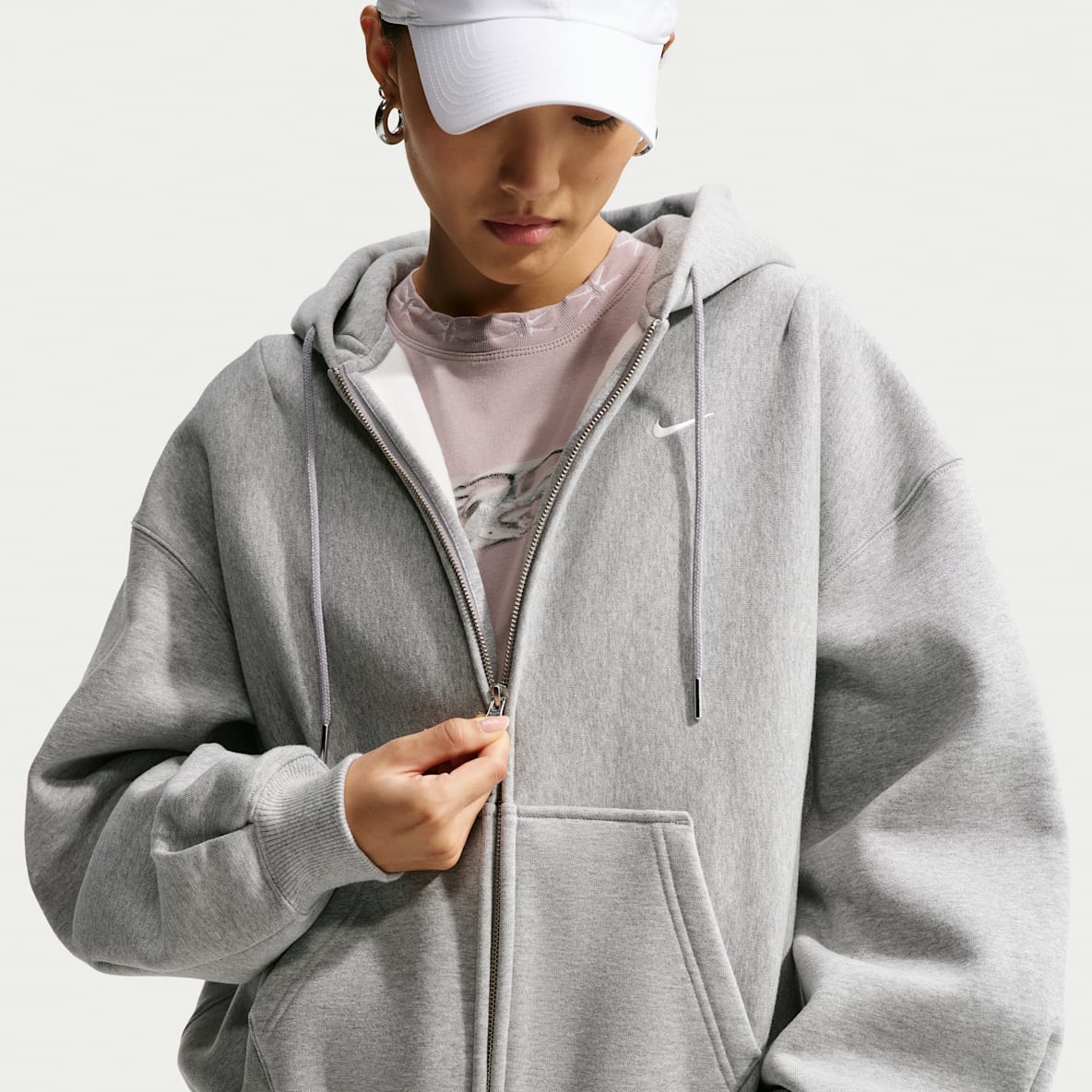 Nike Studio Fleece Heavyweight Women's Oversized Pleated Full-Zip Hoodie