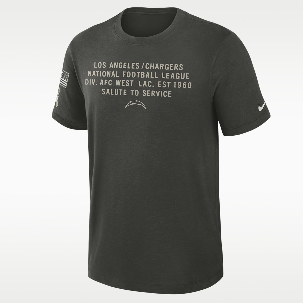 Los Angeles Chargers Salute to Service Slub Men's Nike Dri-FIT NFL T-Shirt