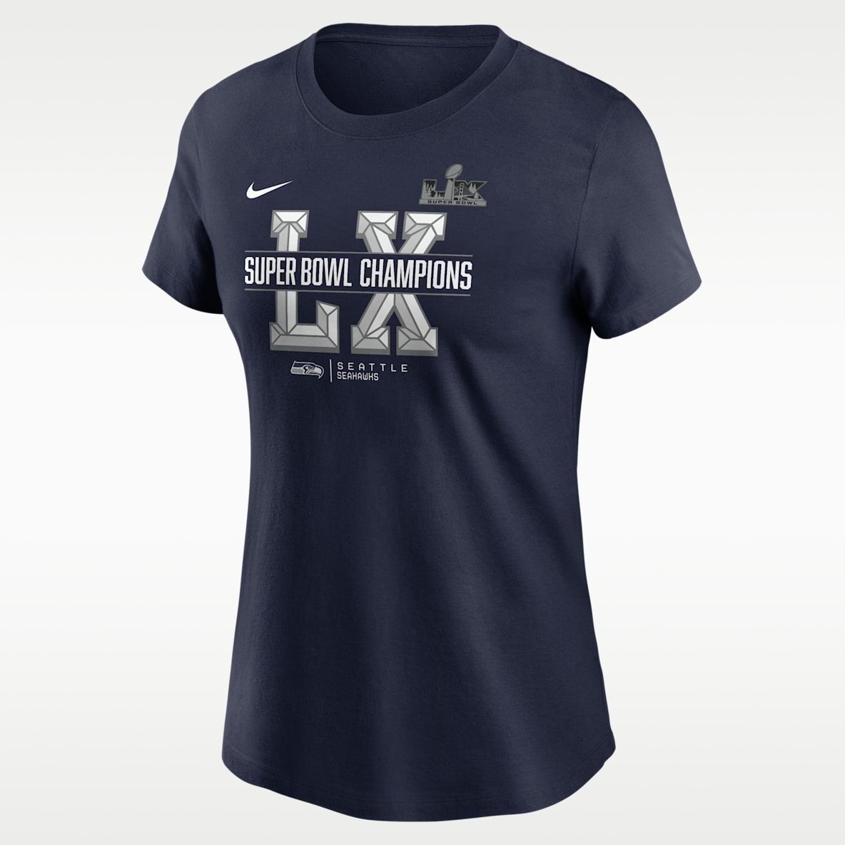Seattle Seahawks Super Bowl LX Champions Sacrifice Playera Nike de la NFL para mujer