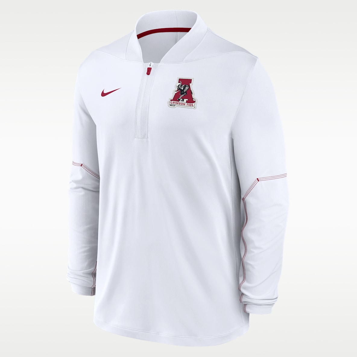 Alabama Sideline Playera universitaria Nike Dri-FIT de medio cierre para hombre