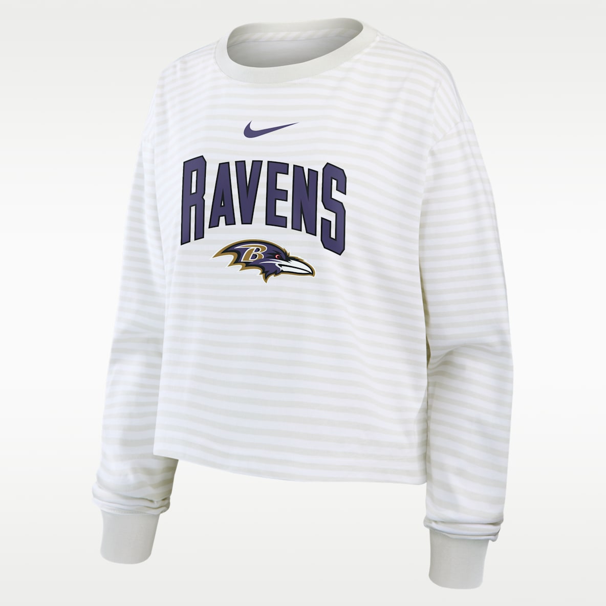 Baltimore Ravens Primetime Women's Nike Cropped Long-Sleeve T-Shirt