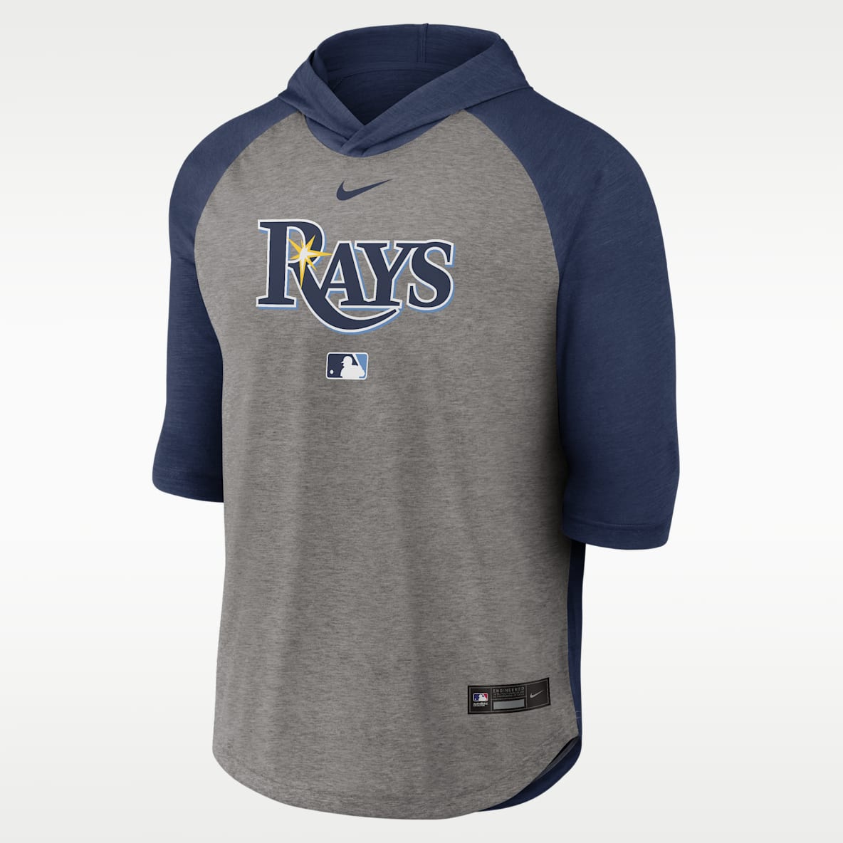 Tampa Bay Rays Authentic Collection Flux Men's Nike Dri-FIT MLB 3/4-Sleeve Hooded T-Shirt