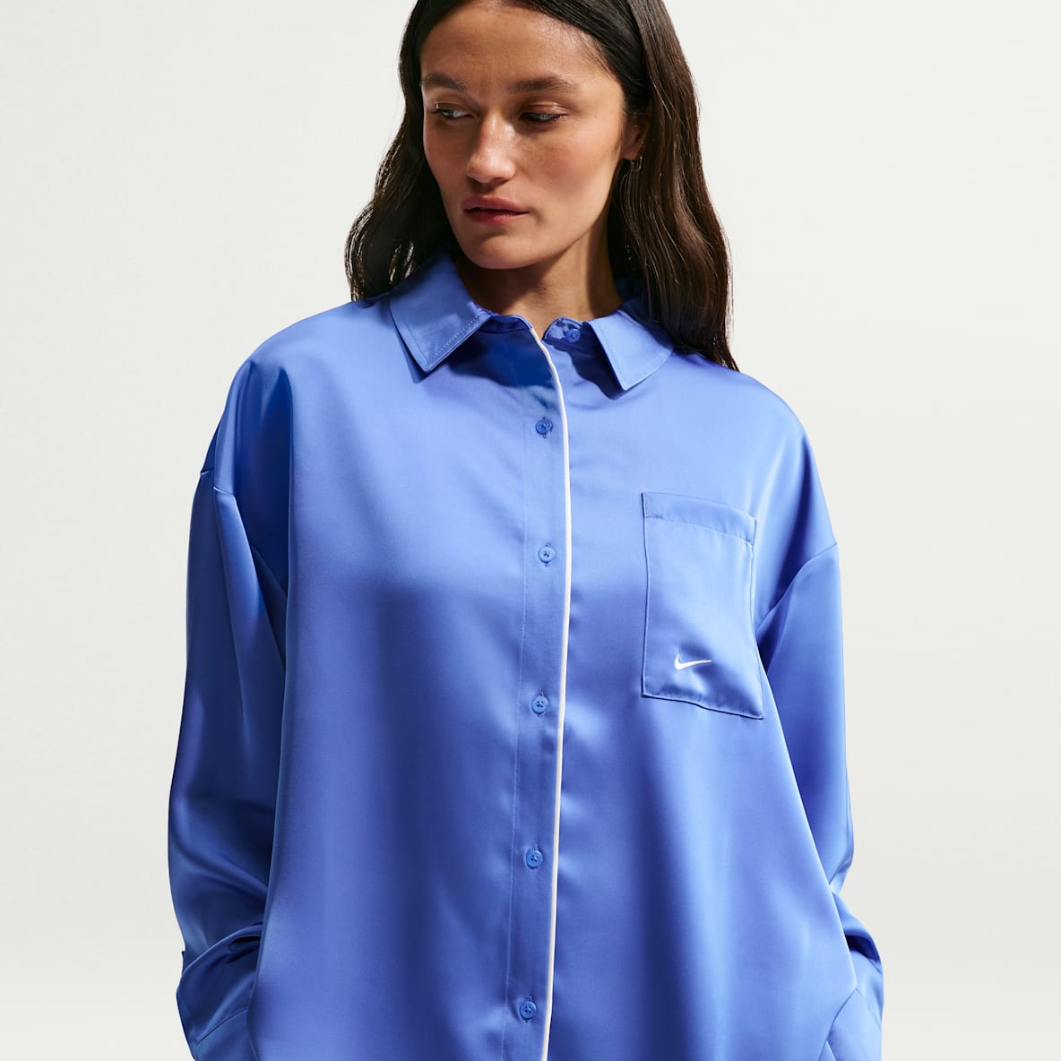 Nike Sportswear Women's Oversized Satin Long-Sleeve Top