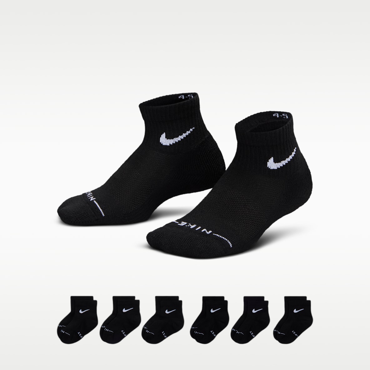 Nike Kids' Dri-FIT Elevated Everyday Ankle Socks (6 Pairs)