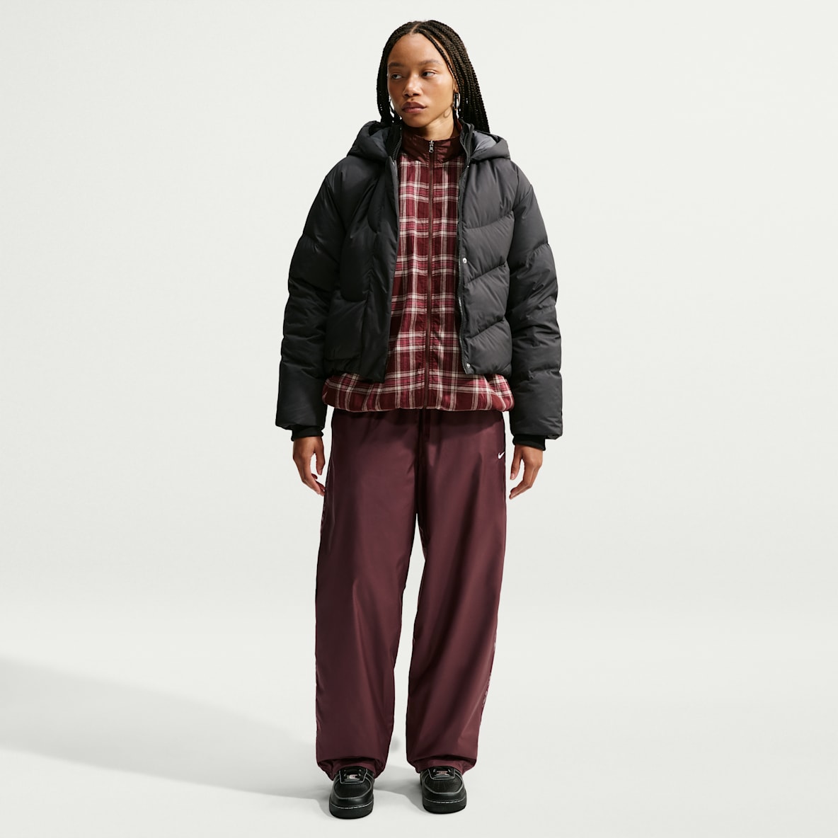 Nike Sportswear Pantalón reversible de cuadros y ajuste holgado - Mujer