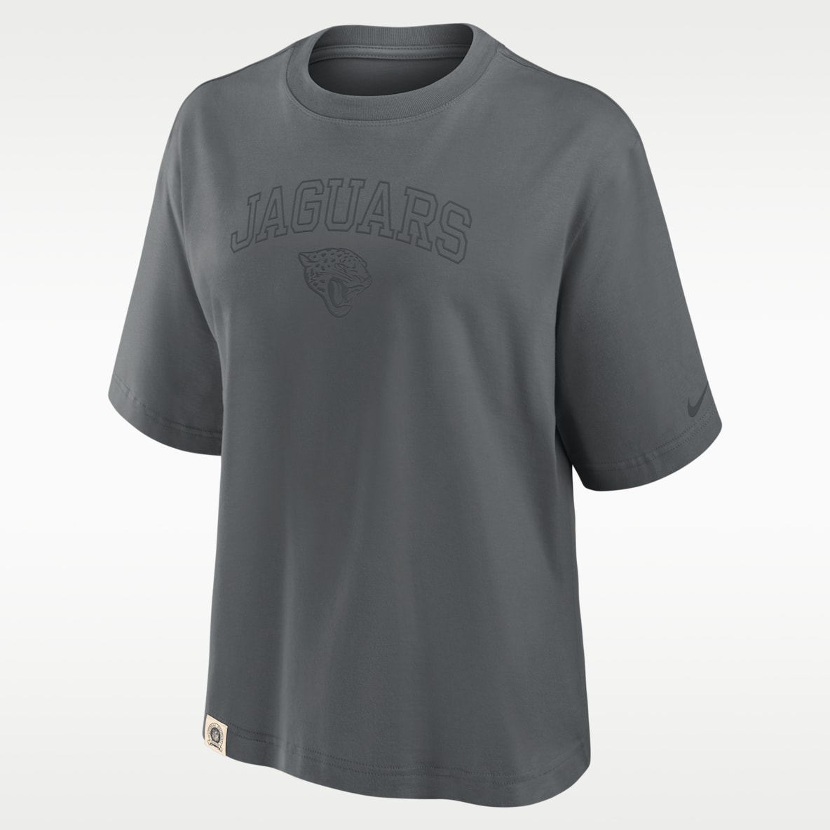 Jacksonville Jaguars Arch Boxy Playera Nike de la NFL para mujer