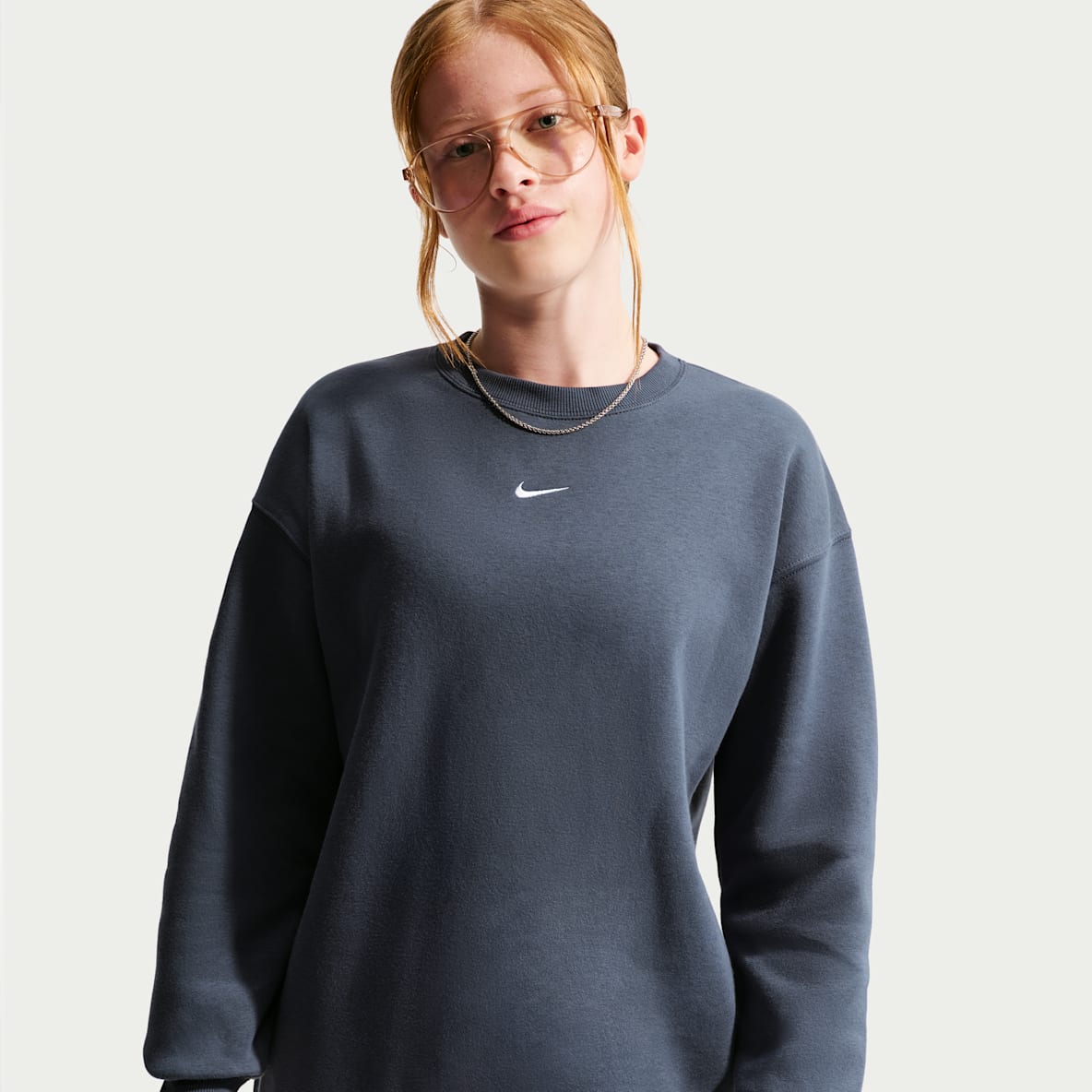 Nike Sportswear Studio Big Kids' (Girls') Oversized Crew-Neck Sweatshirt