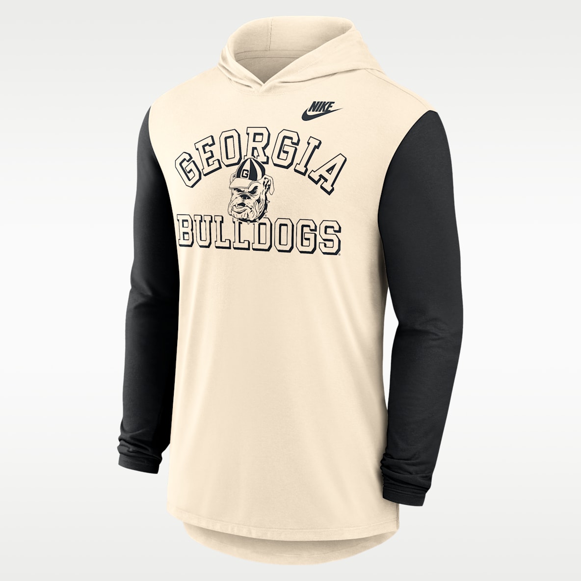 Georgia Legacy Playera de manga larga con gorro universitaria Nike Dri-FIT para hombre