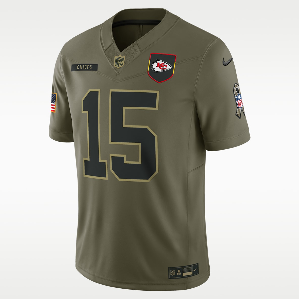 Patrick Mahomes Kansas City Chiefs Salute to Service Men's Nike Dri-FIT NFL Limited Jersey