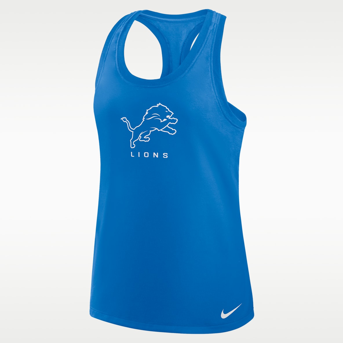 Detroit Lions Hurry Up Camiseta de tirantes Nike Dri-FIT de la NFL con espalda deportiva para mujer