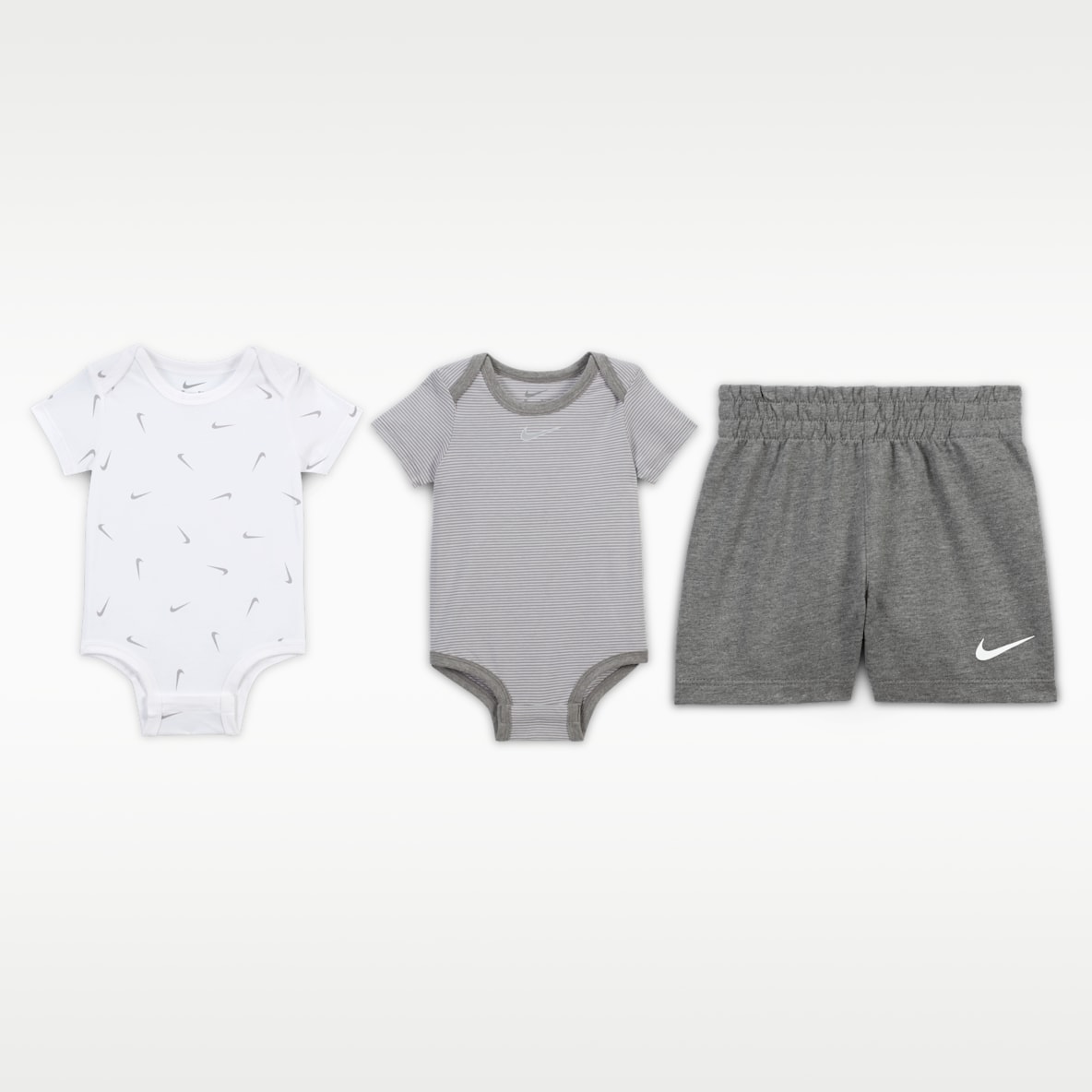 Nike Essentials Baby 3-Piece Striped Swooshfetti Set