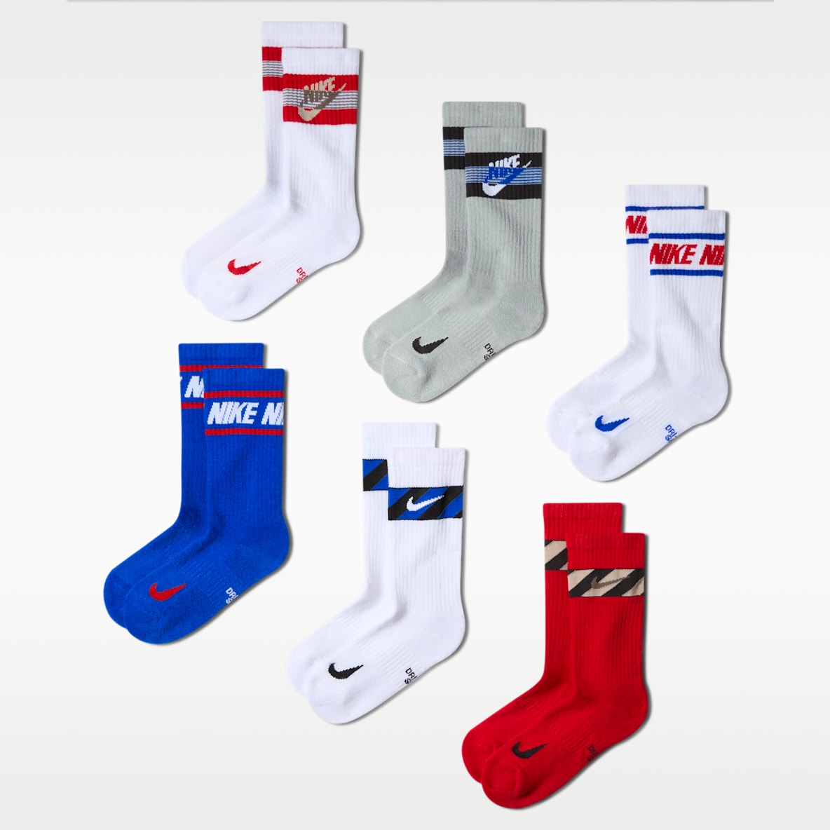 Nike Everyday Kids' Cushioned Crew Socks (6 Pairs)