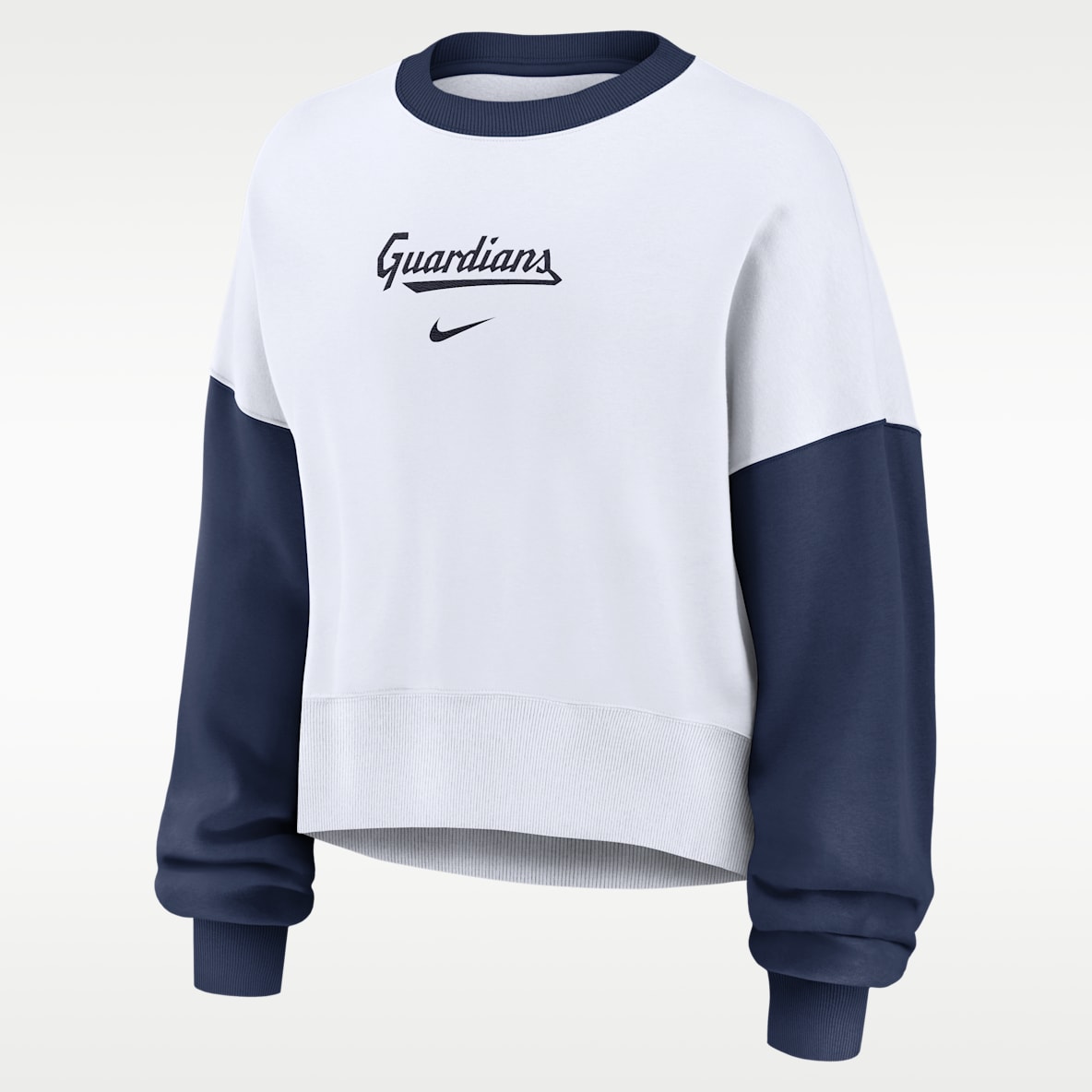Cleveland Guardians Primary Sudadera de cuello redondo sin cierre Nike de la MLB para mujer